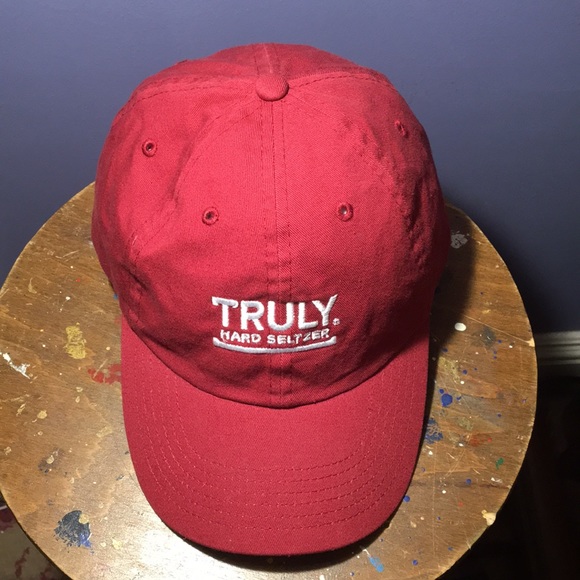 Truly Hard Seltzer maroon hat 6 full panel adjustable back strap cap - Picture 6 of 10